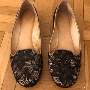Super cool black lace loafers